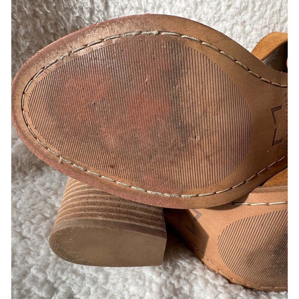 Marc Fisher Suede Sandals Womens 8 US Strappy Block Heel Brown Open Toe Booties - Picture 11 of 13